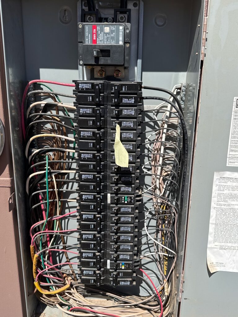 electrical panel with cover off