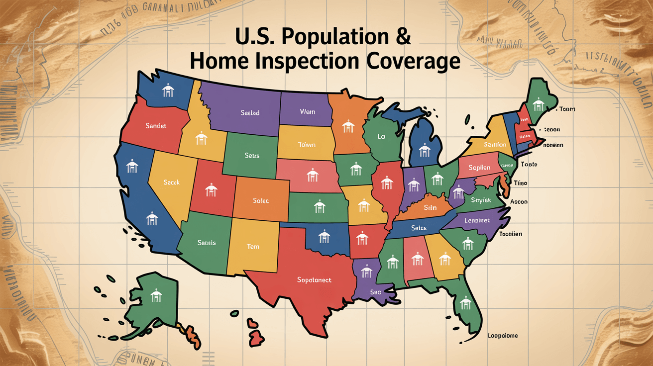 Map of franchise territories color-coded by population tier for inspection business