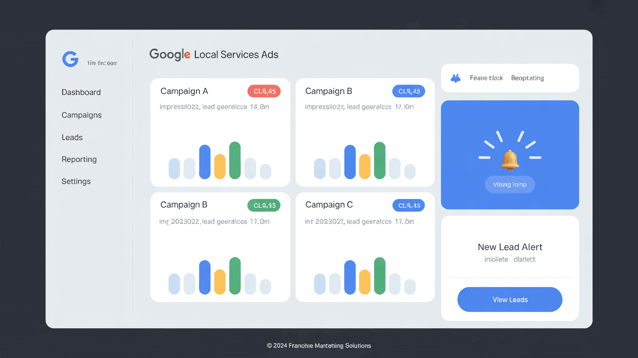 Franchise owner reviewing paid ads managed by the team with Google Local Services Ads