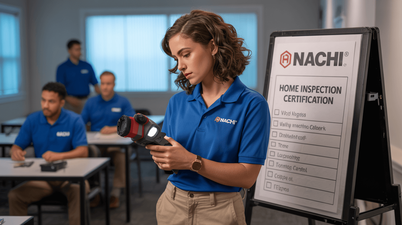 Franchise trainee working toward technical inspector certification via NACHI partnership