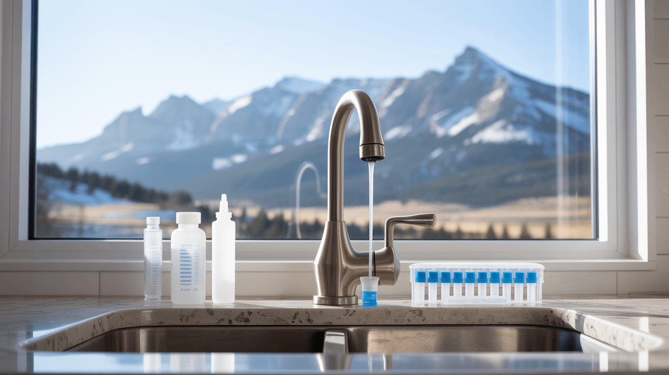 Water quality testing in a Boulder, CO home, sample collection at the kitchen faucet
