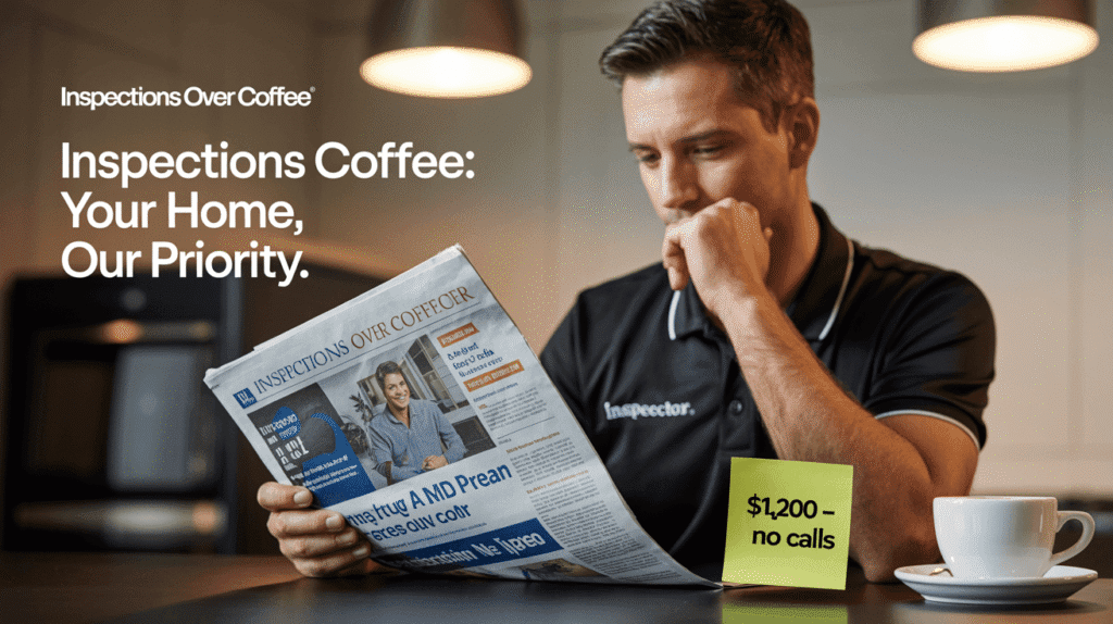 Inspections Over Coffee inspector reflecting on a wasted print ad spend that brought no ROI, learning to let go of ego-driven decisions.