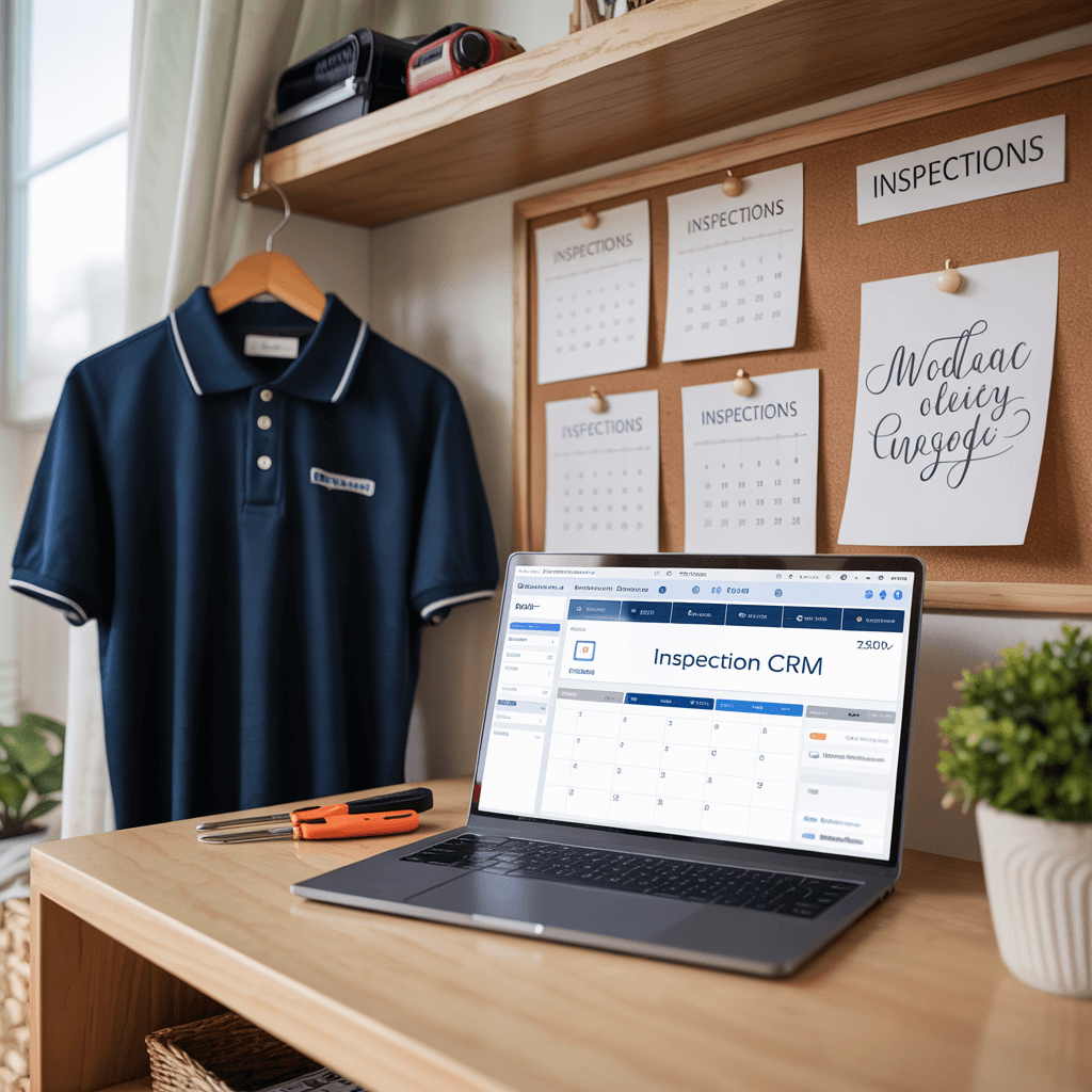Home office setup for an Inspections Over Coffee franchise owner, illustrating a home-based, easy-to-run operation.