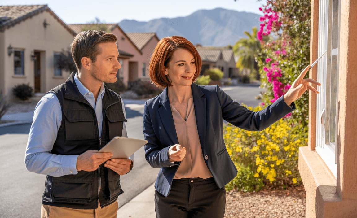 Home inspector and real estate agent collaborating on a Chandler AZ home inspection