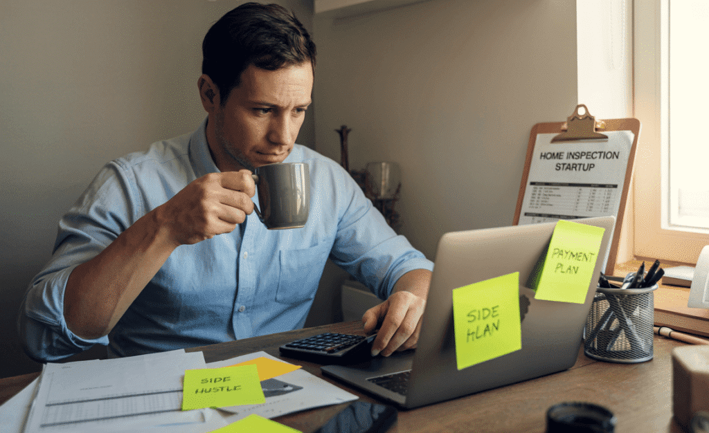 Entrepreneur exploring funding options with $10K budget, including grants, side hustles, and payment plans.