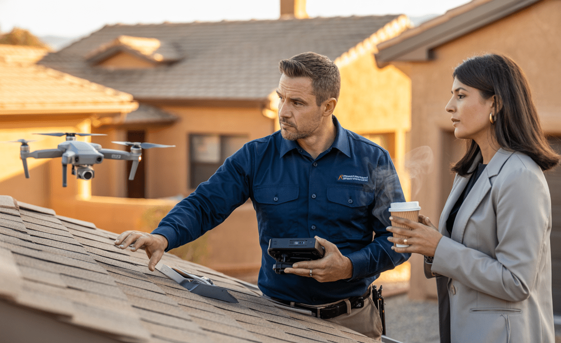 Chandler AZ home inspector using drone and thermal camera for agent-supported inspection