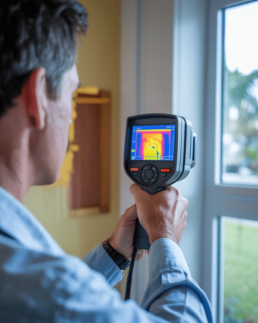 Thermal imaging home inspection using an infrared camera in Tampa